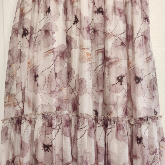 MikaRose Floral Maxi Dress Cream and Purple - Picture 17 of 17